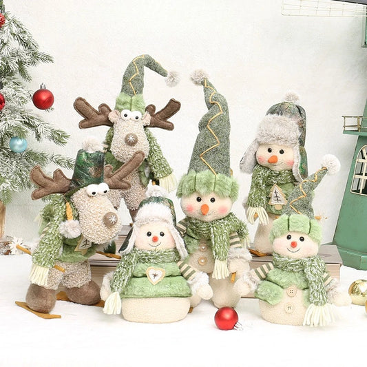 1pc Christmas Decoration: Green Snowman Figurine — Hotel & Mall Scene Decor, Ornament for Under the Christmas Tree Navidad