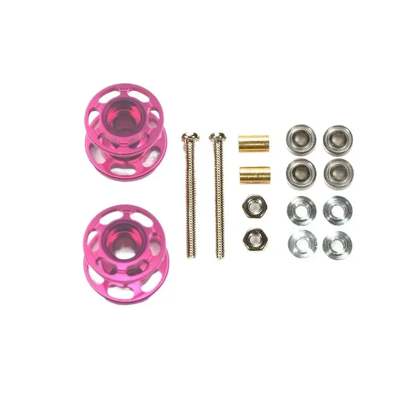 2PCS(1pair) 95423/94945 12-13mm Double Aluminum Guide Rollers Lightweight Hollow Guide Wheels for Tamiya Mini 4WD Model Car