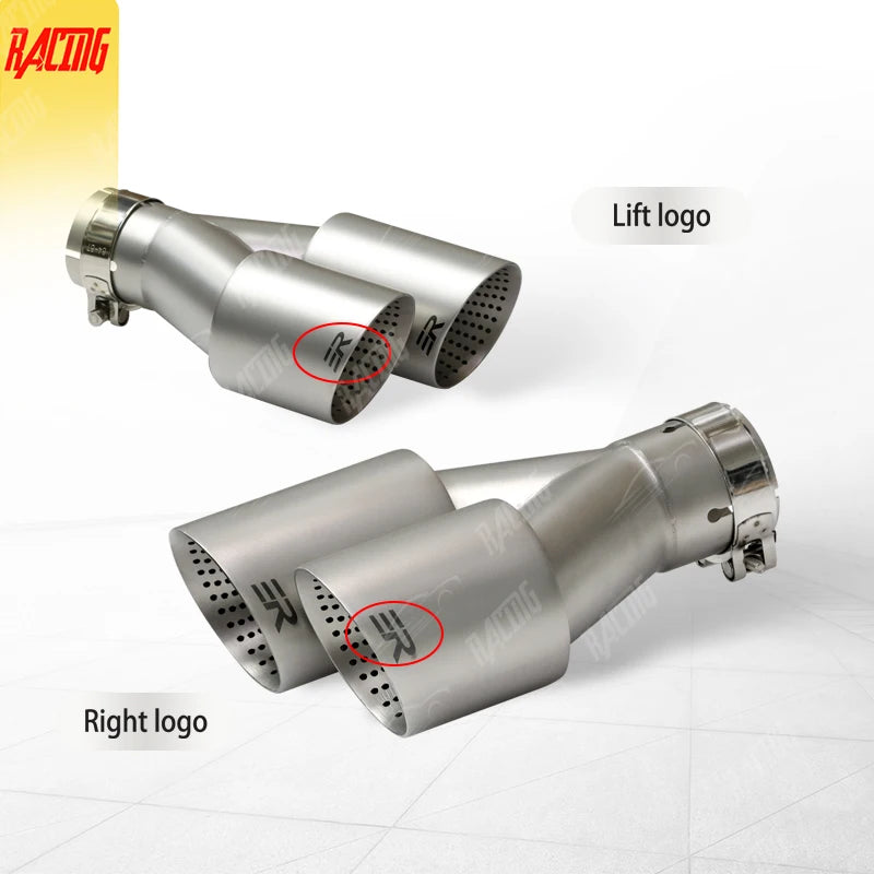 Double Outlet Exhaust Tips Frosted Stainless Steel Car Muffler System Universal Suitable 51mm 60mm 63mm for GTI MK7 Golf7 Nozzle