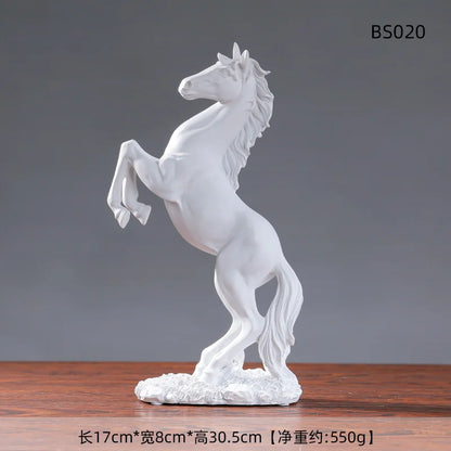 European Style Home Resin Victory Horse Statue, Living Room ，Cabinet,Office Desktop Decoration  Animal Figurines