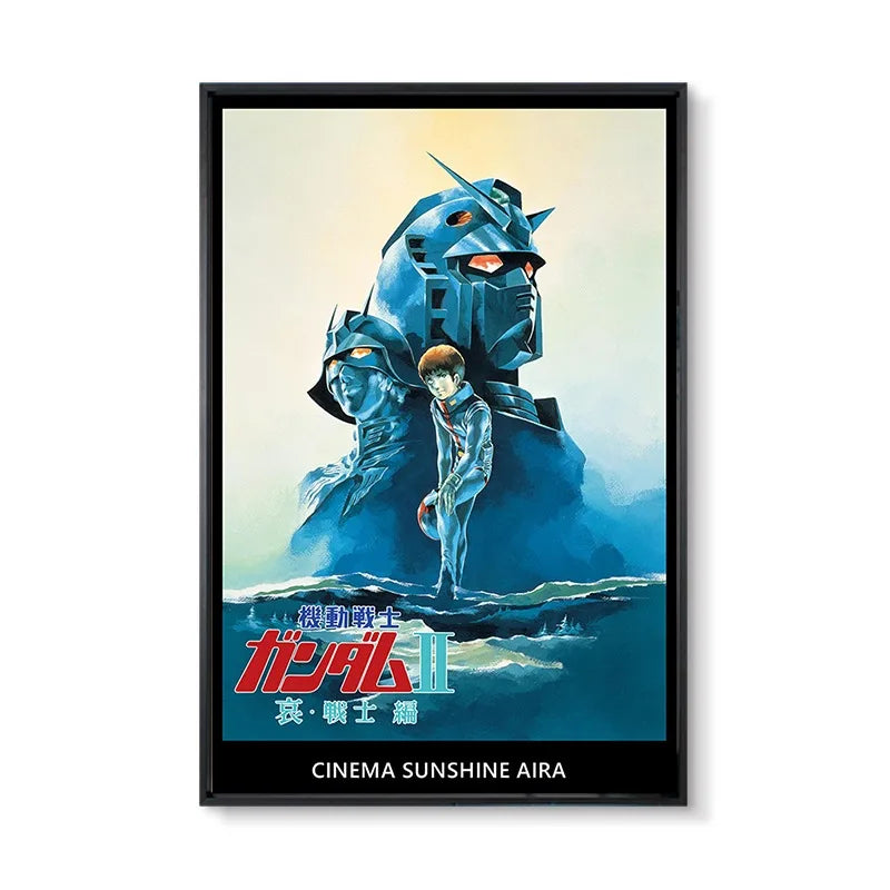 Gundam UC 0079 Frameless Canvas Print  Amuro RX-78 Poster Merchandise - Decorative Wall Art for Bedroom and Headboard