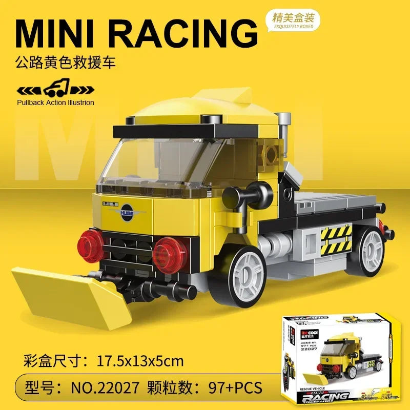 Racing Car Bus Engineering Vehicle Ambulance Pull Back Model Building Blocks Brick Toys Children Boys Compatible With Lego