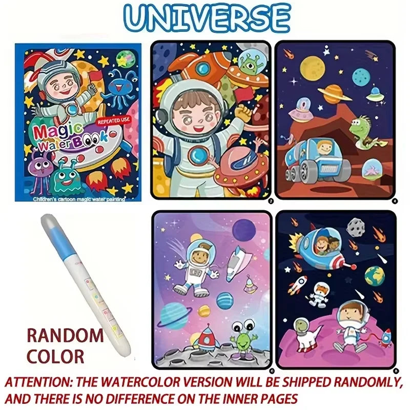 1pcs Magical Book Water Drawing Montessori Toys Reusable Coloring Book Magic Water Drawing Book Sensory Early Education Toys
