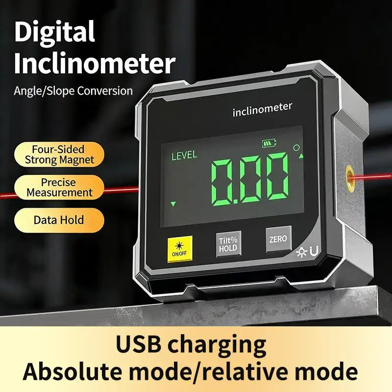New·Accurate Measurement Level Four Sided Magnetic Suction Double-sided Laser Tilt Angle Box Slope Electronic Angle Ruler