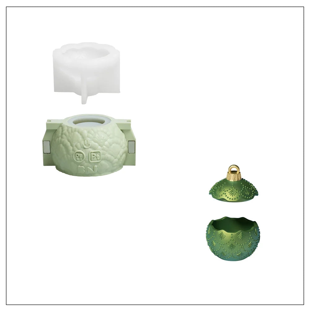 Christmas Twinkle Bauble Candle Jar Silicone Molds for Concrete Jesmonite Cement Reusable Candle Refill Mould DIY Xmas Gifts