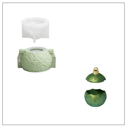 Christmas Twinkle Bauble Candle Jar Silicone Molds for Concrete Jesmonite Cement Reusable Candle Refill Mould DIY Xmas Gifts