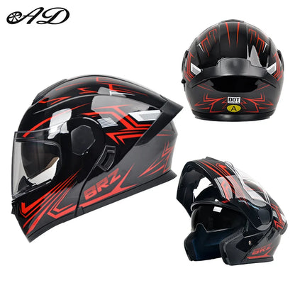 Dot Certified Ad Factory Open Face Motorcycle Helmet with Dual Visor Crash-Resistant Abs Motocross Riding Motorcycle Helmets