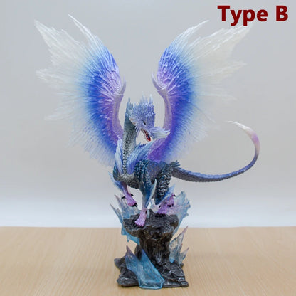 22cm Monster Hunter World Kirin Anime Figure Capcom Builder Creator's Model Glavenus/Dinovaldo/Velkhana Action Figure Doll Toys
