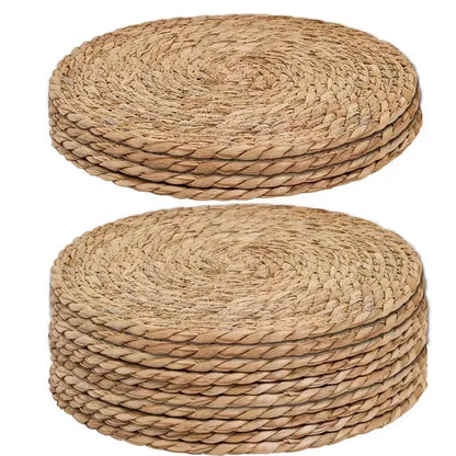 Pot Mats Handwoven Rattan Placemats Round Heat Insulation Mats Natural Woven Table Mats For Dining Home Wedding Decor Wholesale