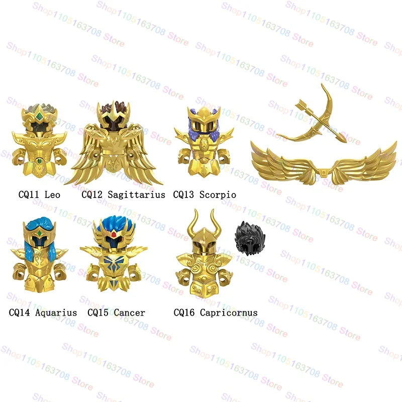 Saint Seiya Japanese Anime Cartoon Bricks Dolls Aiolia Aiolos Model Toys Building Blocks Figures Assembly Toys Gifts CQ11-22