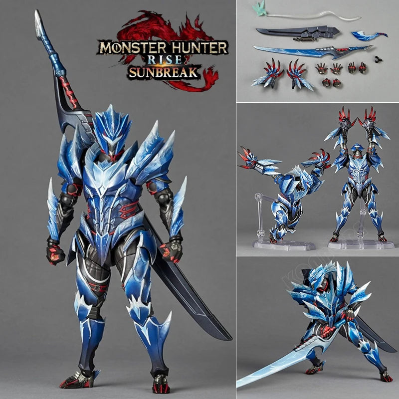 22cm Monster Hunter World Kirin Anime Figure Capcom Builder Creator's Model Glavenus/Dinovaldo/Velkhana Action Figure Doll Toys
