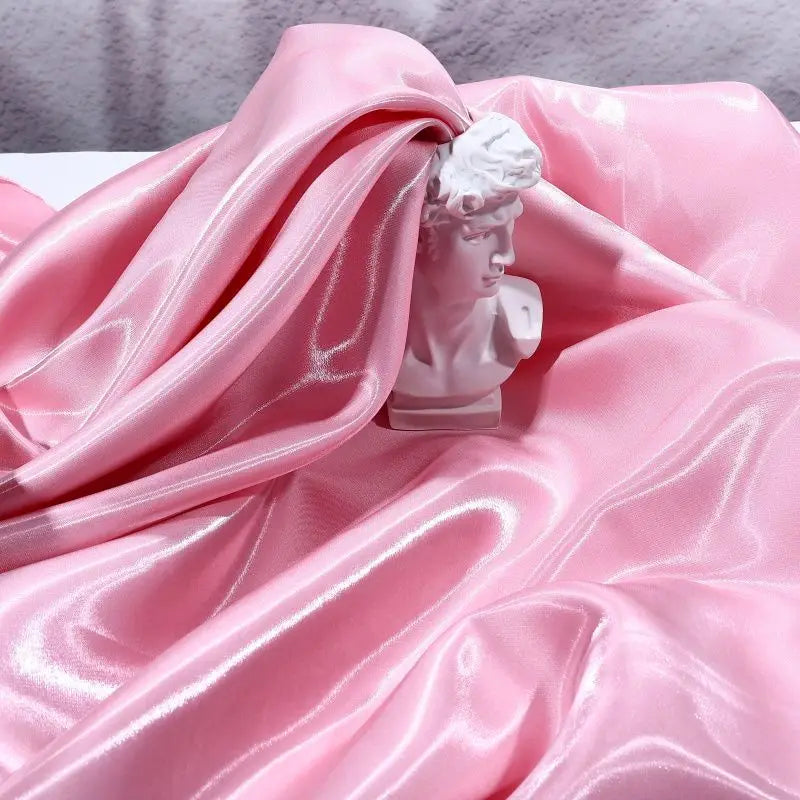 Liquid Water Light Reflective Fabric Per Meter for Clothes Wedding Dresses DIY Sewing Fashion Plain Silky Smooth Cloth Pink Blue