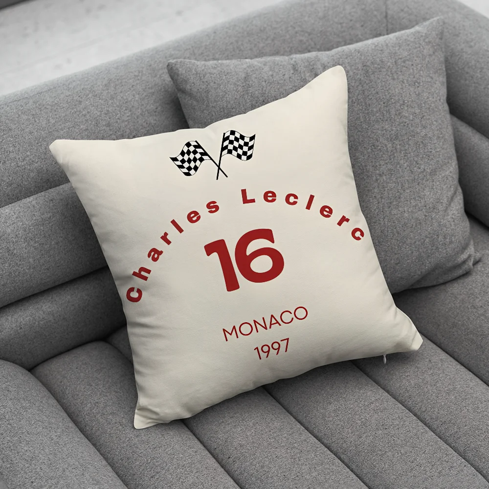 F1 16 C-Charles L-Leclerc Pillow Case Soft Cushion Cases for Farmhouse Sofa Decor Home Decorations and Protector