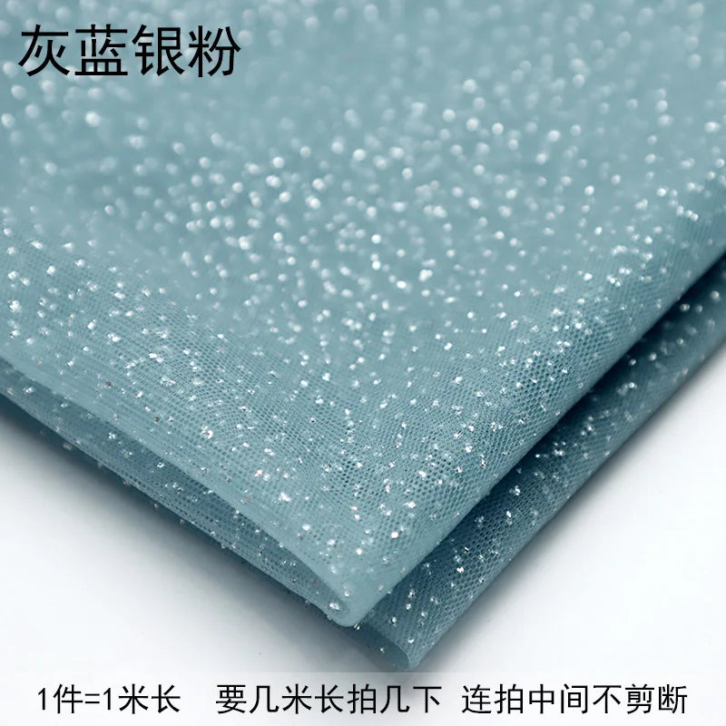 Gold Tulle material black encryption soft Tulle spray silver glitter Tulle wedding dress home decoration fabric