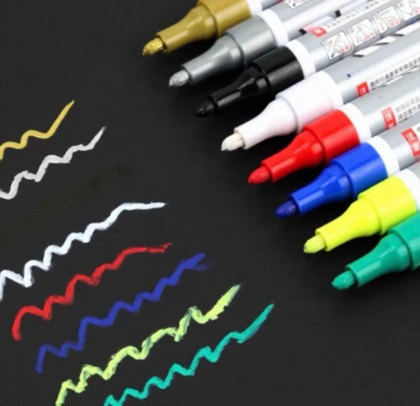 Tire Touch Up Paint Pen Quick Drying Marker Car Tyre Lettering Graffiti Pen For Auto Motorcycle Rubber Wheel Maintenance
