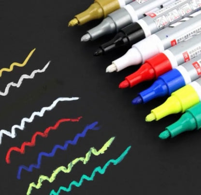 Tire Touch Up Paint Pen Quick Drying Marker Car Tyre Lettering Graffiti Pen For Auto Motorcycle Rubber Wheel Maintenance