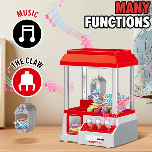 Electronic Claw Machine Candy Arcade Game Toy Mini Claw Machine Music and Lights Grabber Catch Doll Kids Toys Girl Birthday Gift