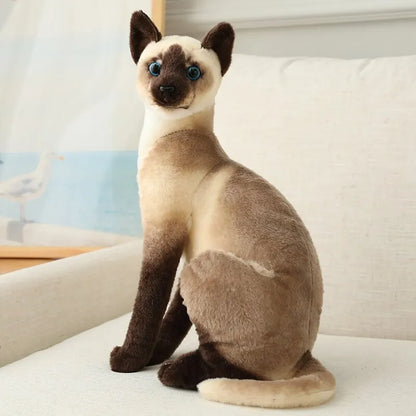 Stuffed Siame Cats Plush Toy 20/25cm Simulation American Shorthair Cute Cat Pet Toys Lifelike Home Decor Birthday Gift