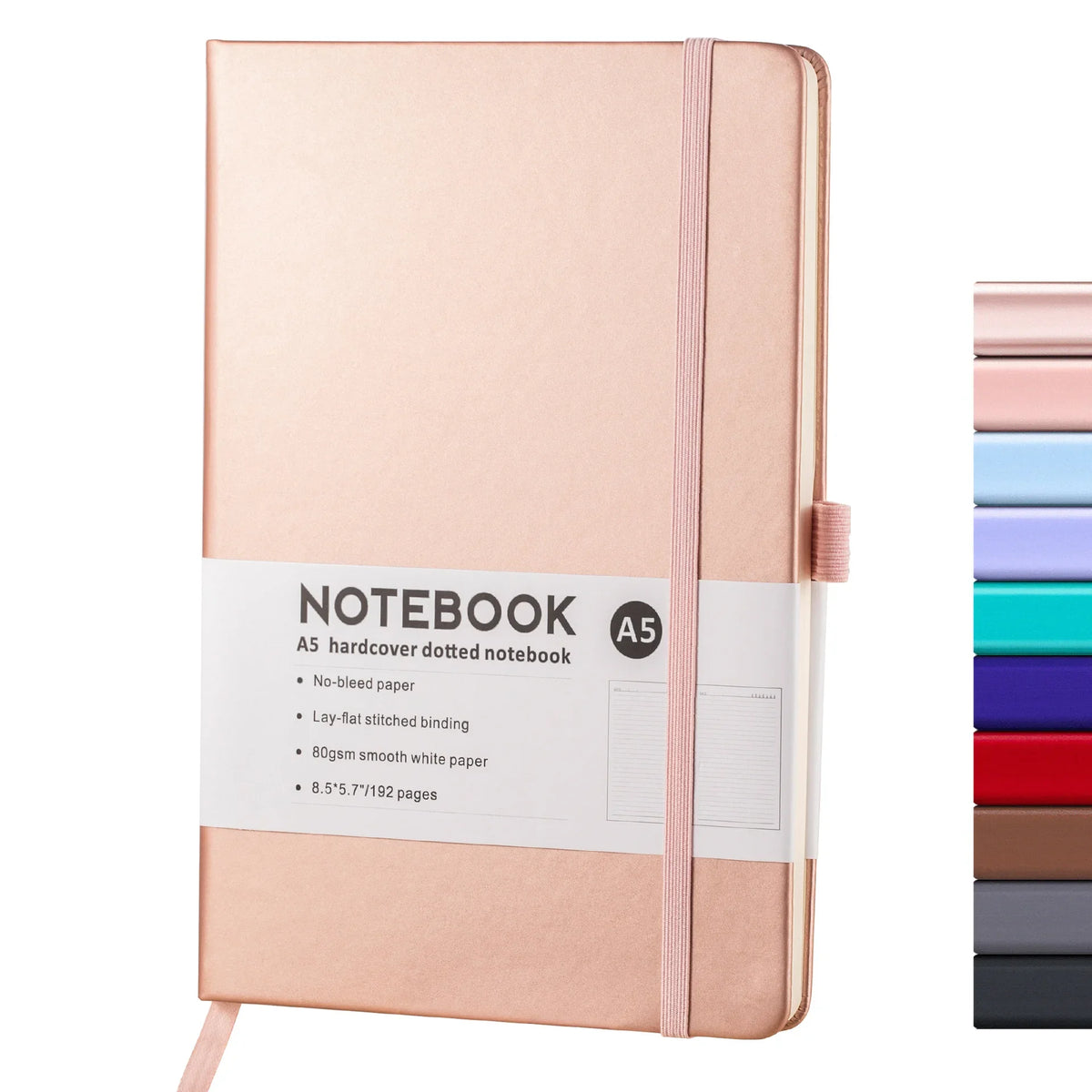 Hardcover A5/A6 Notebook with Elastic Band | PU Leather Journal Notebook for Office, School & Daily Note Taking