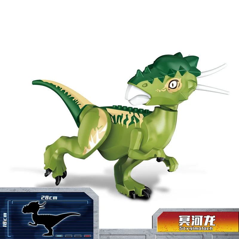 Jurassic Dinosaurs Spinosaurus Large Brick Toy Joints Open Mouth 7 Color Designs, Collectible Decor DIY Puzzle Assembly Gift