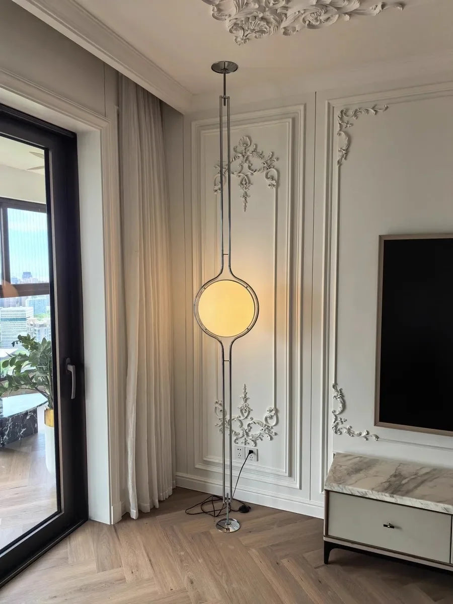 Modern White Yellow Acrylic Ball Shade Chrome Standing Floor Lamp,Hotel Living Room Bedroom Bedside Art Deco Table Lighting
