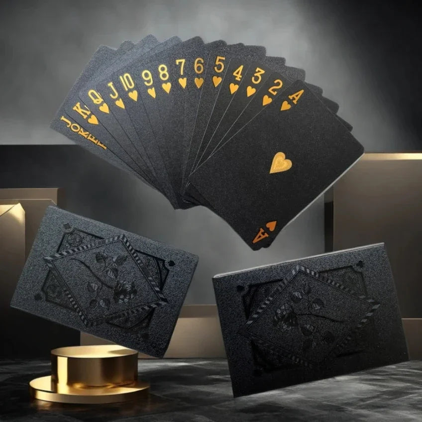 Color Black Gold Playing Card Game Card Group Waterproof Poker Suit Magic Dmagic Package Board Game Collection Entertainment
