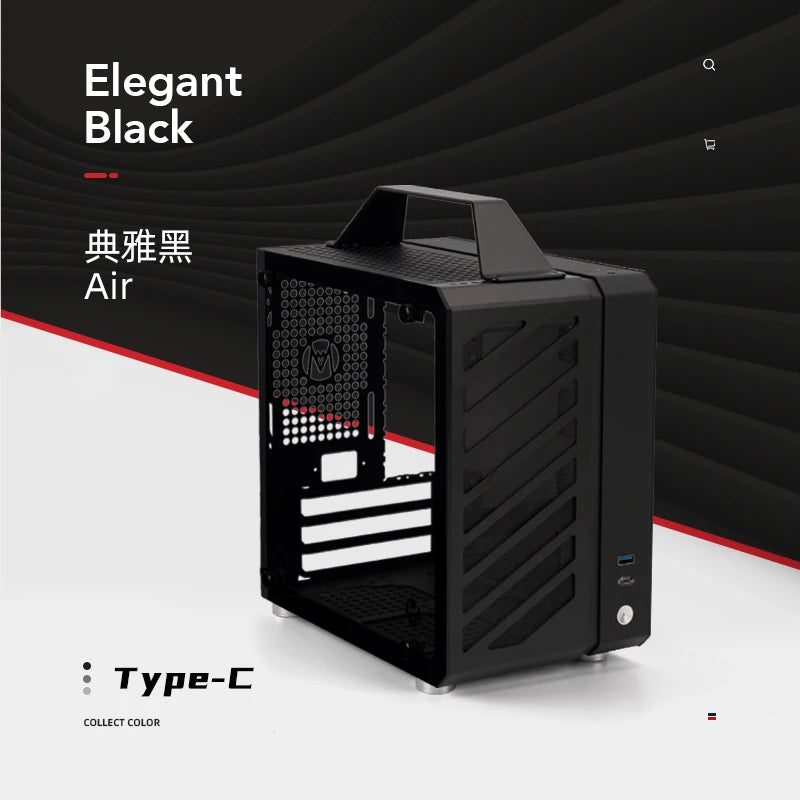 Mechanic Master C24 Sugar Cube Air&TypeC Version Portable Mini Desktop Chassis ITX Computer Case With Tempered Glass PC ardware