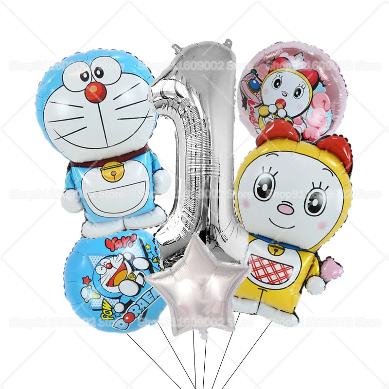 Doraemons Number 1-10 Balloons Girls Boys Birthday Decorations Baby Shower Gender Reveal Balloon Party Supplies Kids Toys Gift