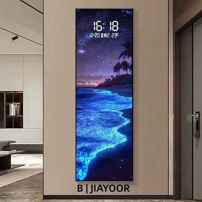 Modern Electronic Clock LED Wall Lamp for Living Room Entrance Corridor Study Hotel Plane Painting Home Decorations Mural Light