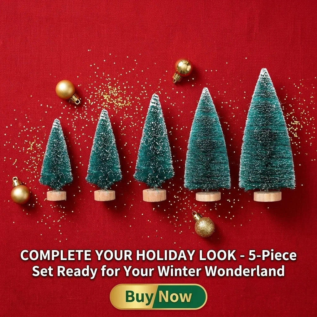 Mini Artificial Pine Christmas Tree 3.5-8.5 CM Tabletop Display Xmas Holiday Home Party Holiday Ornament Favor Table Decoration