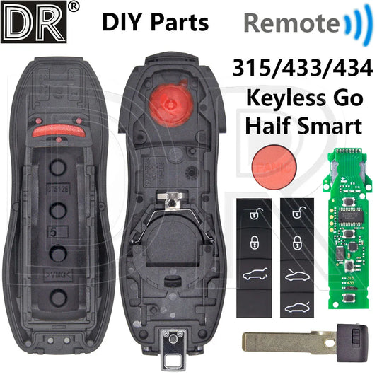 Great ID49 PCF7945P 315/433/434MHz No Keyless/Keyless Go Car Remote Key DIY Parts For Porsche Macan Panamera Cayenne