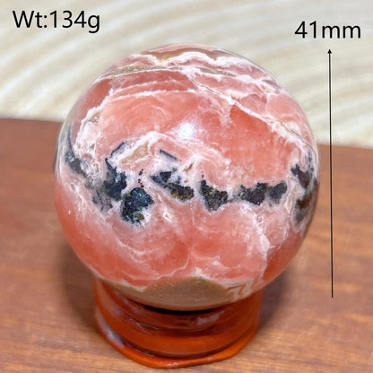 High Quality Natural Crystals Argentina Rhodochrosite Druzy Sphere Healing Gemstones Home Decorations Room Decor Jewelry Gift