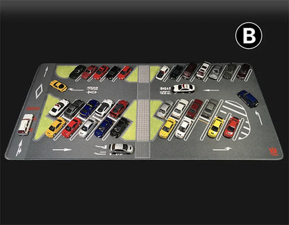 80CM 1:64 Scale Model Car Scene Mat Large Parking Lot Mat for Diecast Vehicle Scene Display Toy Mouse Pad Scene Show Toy