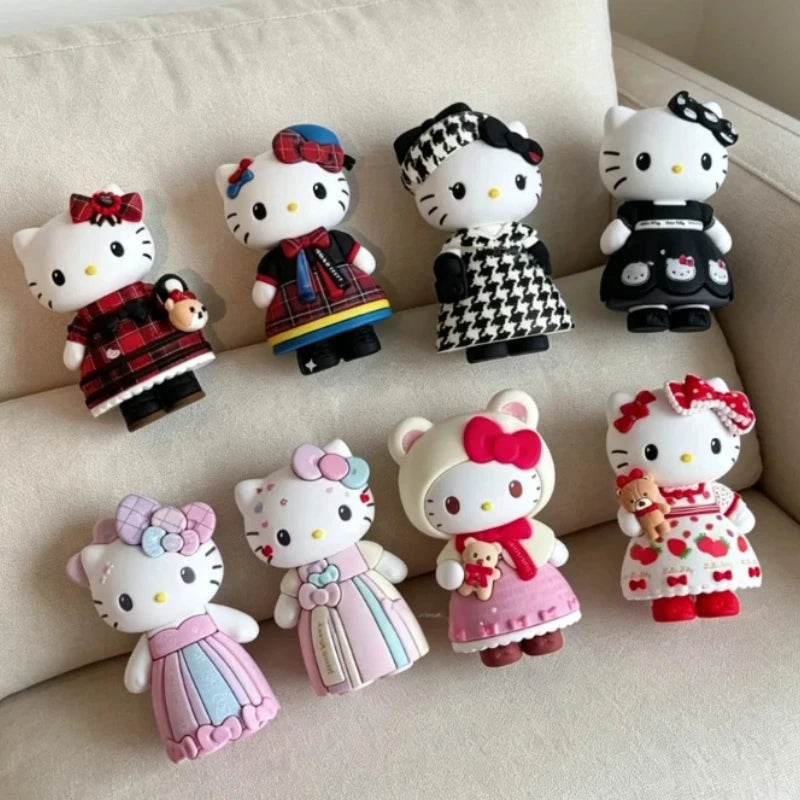 Cute Kt Cat  Elegant Socialite Series Blind Box Kawaii Collectible Action Figure Desktop Decoration Holiday Gifts For Friends