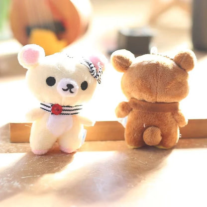 1/2PCS Kawaii Rilakkuma Anime Cartoon Plush Toys Keychain Accessories Soft Stuffed Backpack Key Pendant Girl Boy Birthday Gifts