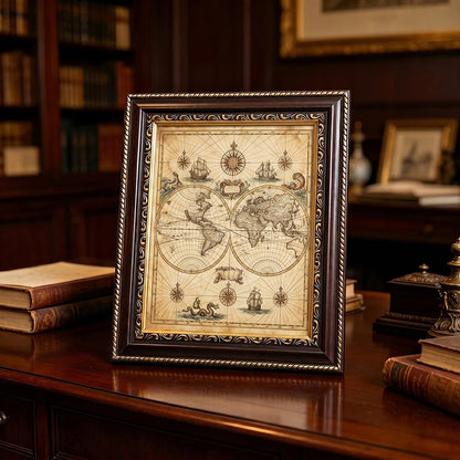 2 Pack Vintage Dark Brown & Gold Ornate Picture Frames With Mat Baroque Antique Photo Frame For Wall Gallery Tabletop Display