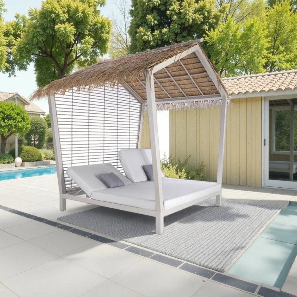 ABB  outdoor rattan bed round bed recliner Internet celebrity bed and breakfast garden hotel villa courtyard sofa
