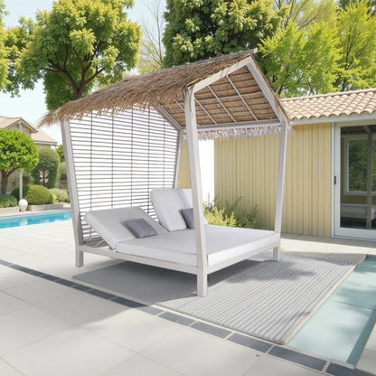 ABB  outdoor rattan bed round bed recliner Internet celebrity bed and breakfast garden hotel villa courtyard sofa