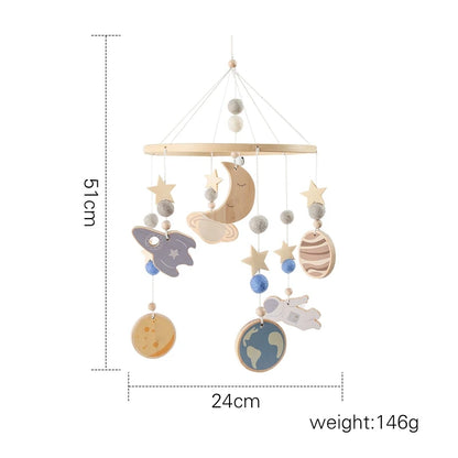 Let's Make Baby Rattle Toy 0-12 Months Wooden Mobile Newborn Music Box Bed Bell Hanging Toys Holder Bracket Infant Crib Toy Gift