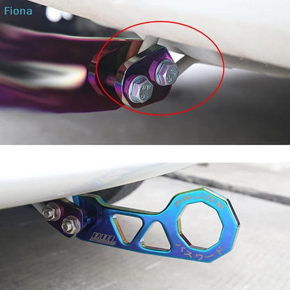 ✔JDM Style Universal Car Rear Tow Hook, CNC Machined Aluminum Alloy Tow Hook with Mounting Brackets & Bolts