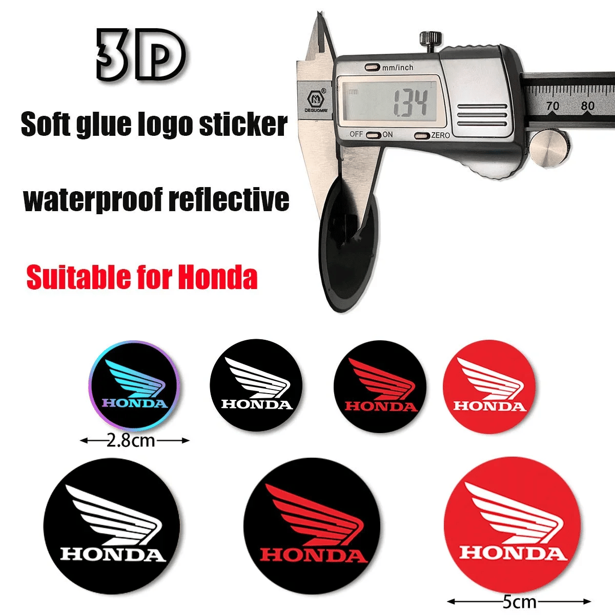 Universal 3D Motorcycle Car Wings Reflective Waterproof Soft Adhesive Sticker for Moto Racing Decorative Car Wing Decal