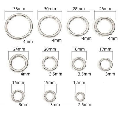 Stainless Steel Spring Gate O Ring Openable Keyring Bag Strap Buckle Trigger Snap Clasp Clip Connector DIY Accessories