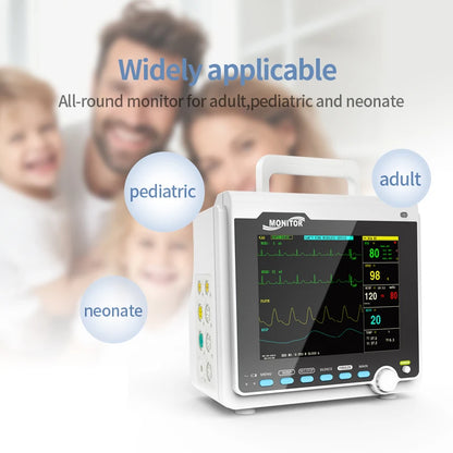 CONTEC Portable Patient Monitor Human/Veterinary  8" Vital Sign Monitor ECG NIBP RESP SPO2 PR TEMP (Printer&Etco2 Option)