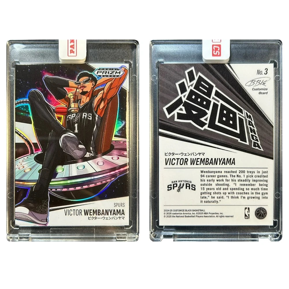 PANINI DIY manga homemade Curry James Doncic Durant Wembanyama Jokic Edwards Morant Textured Rainbow Sparkle Collectible Card