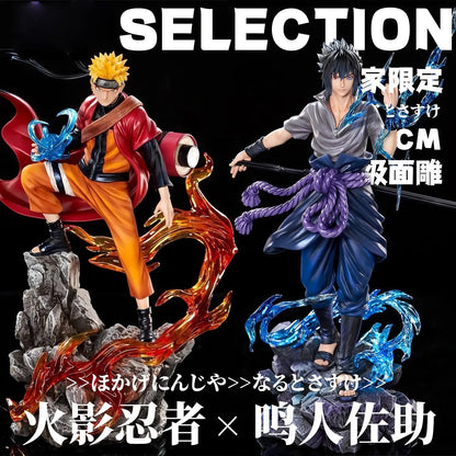 Bandai HOT S 23cm Naruto Anime Figure Uzumaki Naruto Uchiha Sasuke Action Model Pvc Statue Desktop Ornament Collection Toys Gift
