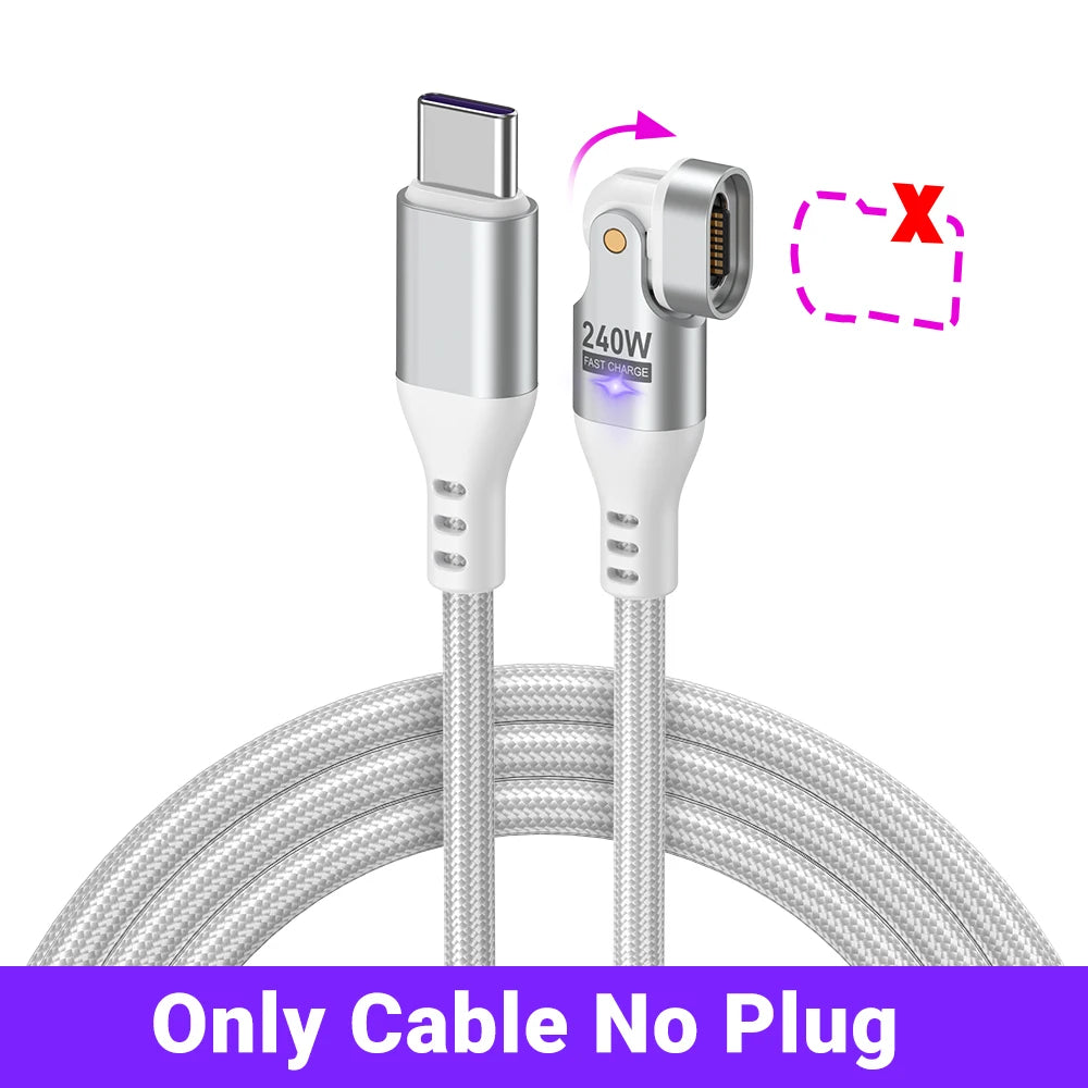 AUFU 240W Magnetic USB Type C To USB C Cable 5A Fast Charging Charger Wire for Macbook Magnet Type C Cable for iPhone Samsung