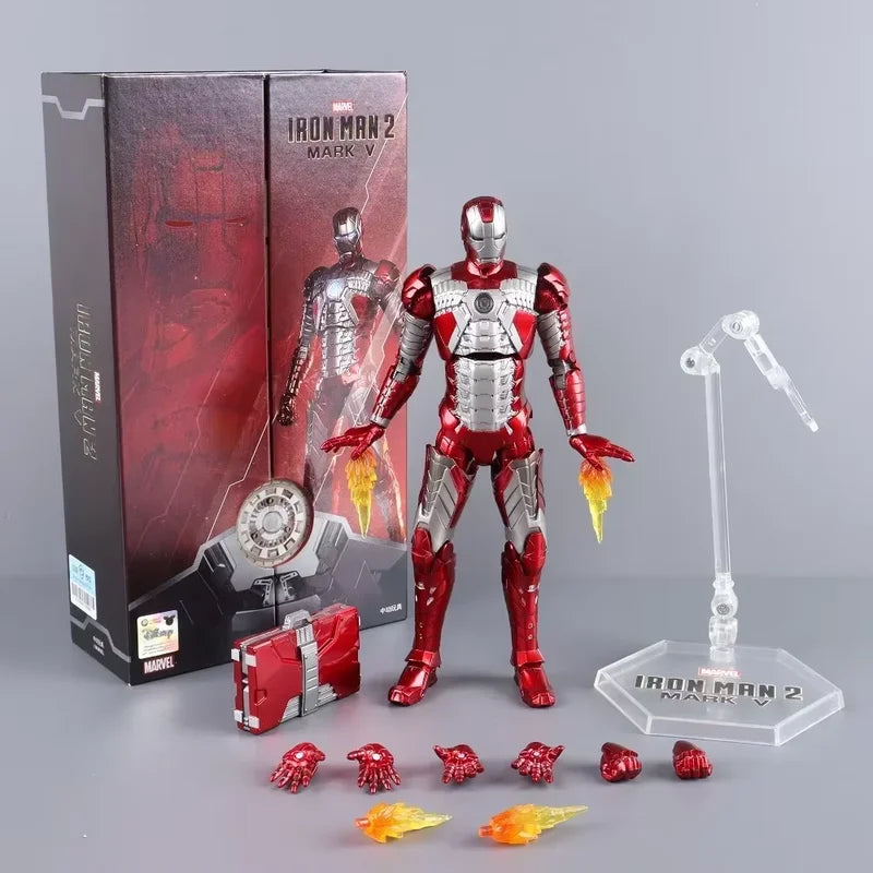 Original Avengers ZD Toy Light version Iron Man Mark3 MK6 Action Figure MK1-7 LED MK85 Suit-up Gantry Adult Collectible Toys