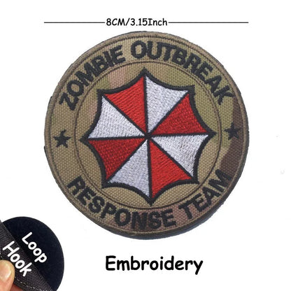 1PC,2PCS/ Umbrella Corporation PVC Rubber Morale Emblem,Biohazard Insignia Applique Embroidered patches,Tactical Backpack Badges