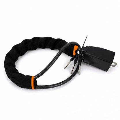 Universal Anti Theft Protection Device Car Steering Wheel Lock with Seat Belt Socket Steel Rope for Truck SUV Van RV with Keys