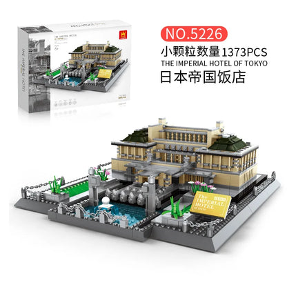 WANGE City Architecture Sydney Opera Santorini Building Blocks Chamartin Stadium Mosque Assembled Model Collection Toys For Gift